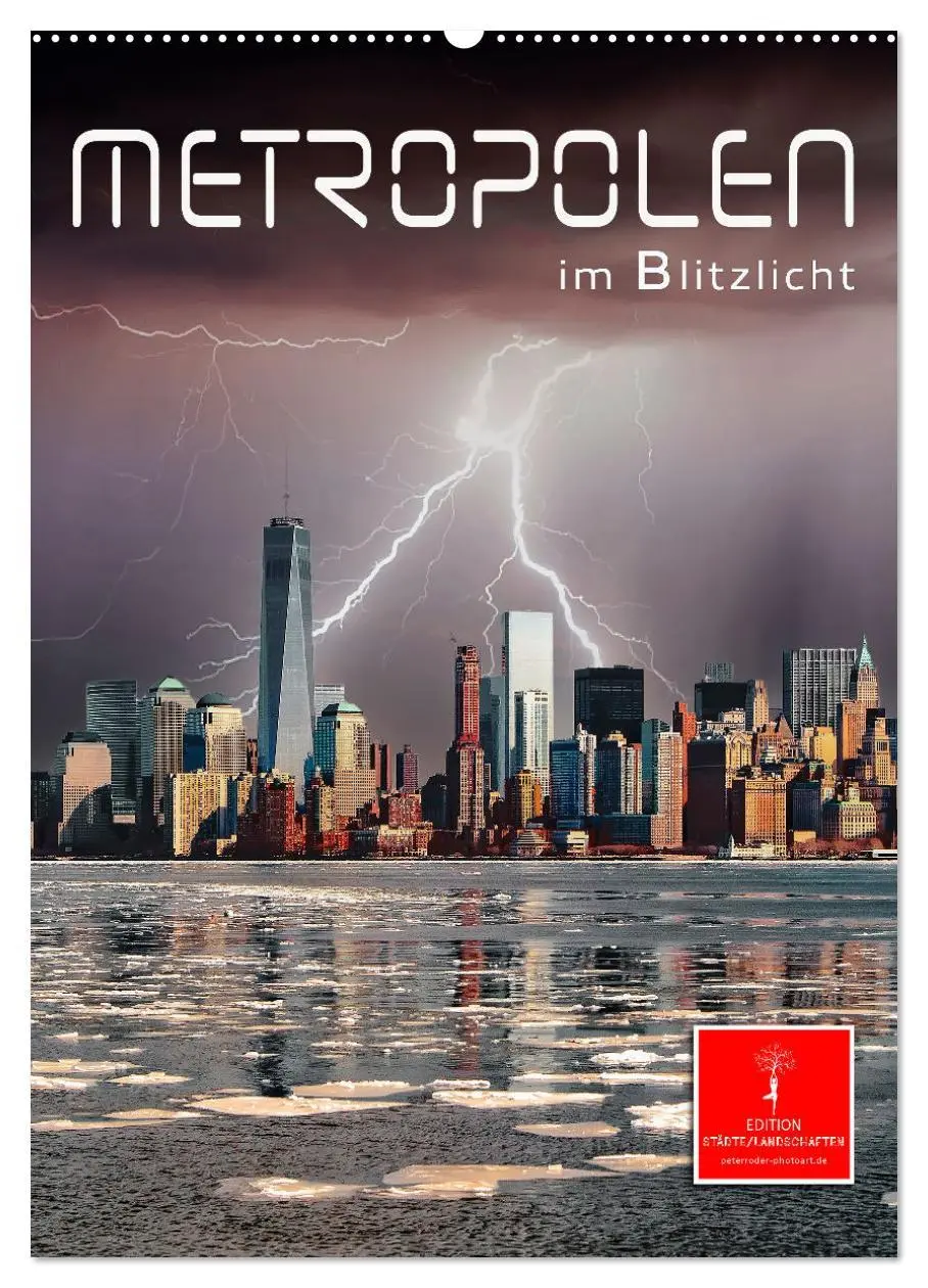Cover: 9783516346275 | Metropolen im Blitzlicht (Wandkalender 2026 DIN A2 hoch), CALVENDO...