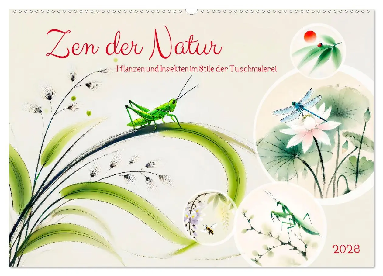 Cover: 9783457316375 | Zen der Natur - Pflanzen und Insekten im Stile der Tuschmalerei...