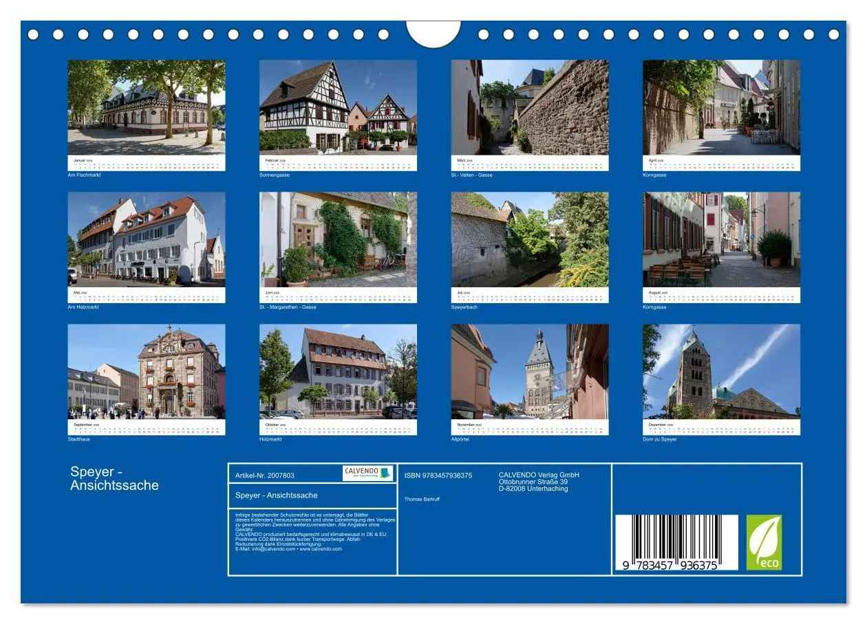 Bild: 9783457936375 | Speyer - Ansichtssache (Wandkalender 2026 DIN A4 quer), CALVENDO...