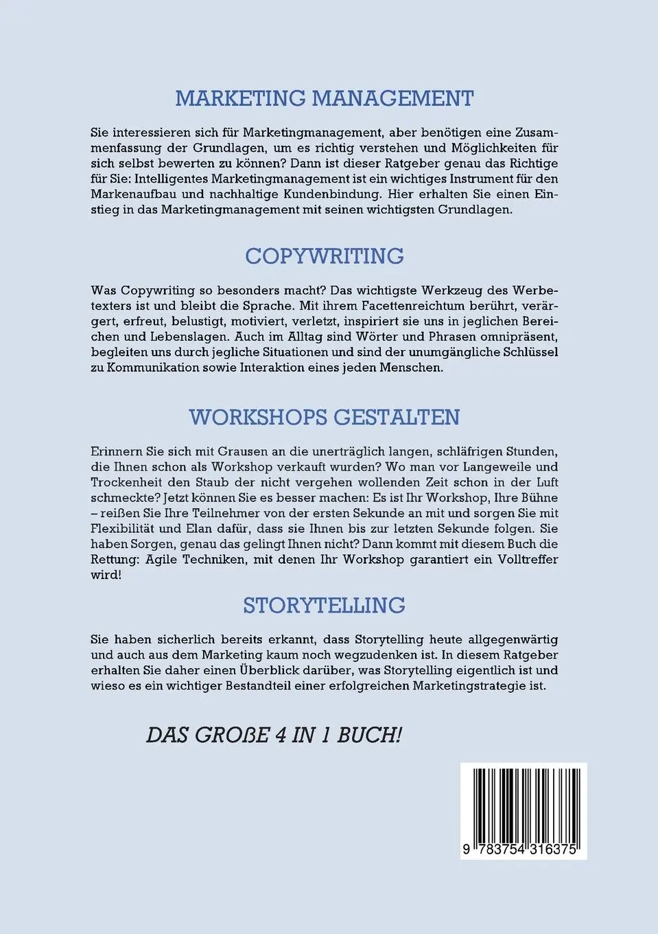 Rückseite: 9783754316375 | Marketing Management Copywriting Workshops gestalten Storytelling:...