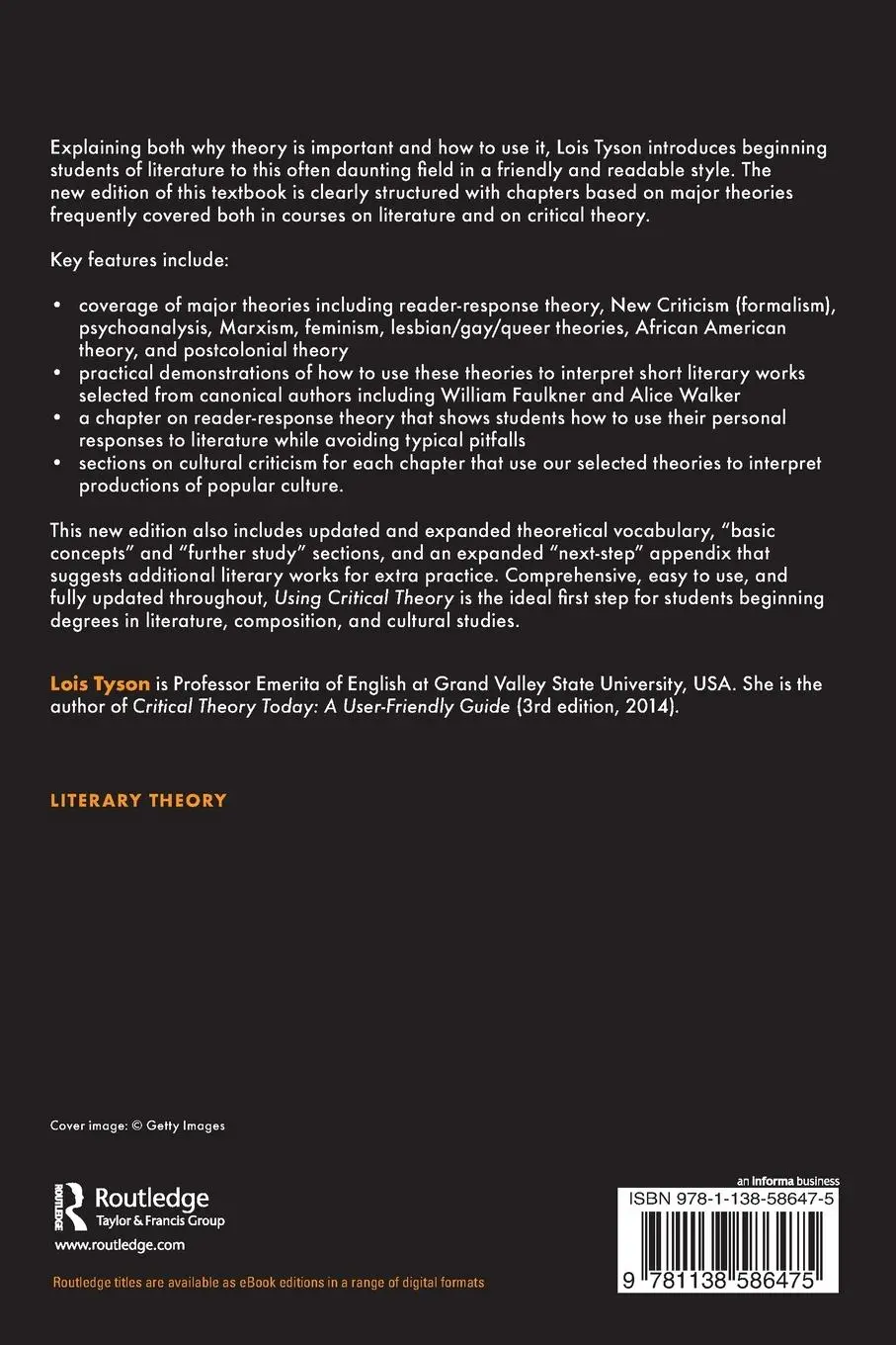 Rückseite: 9781138586475 | Using Critical Theory | How to Read and Write About Literature | Tyson