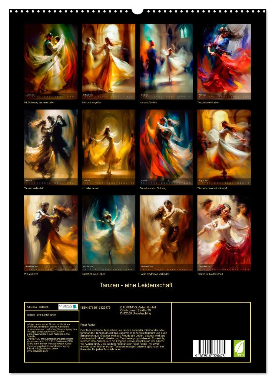 Bild: 9783516326475 | Tanzen - eine Leidenschaft (hochwertiger Premium Wandkalender 2026...