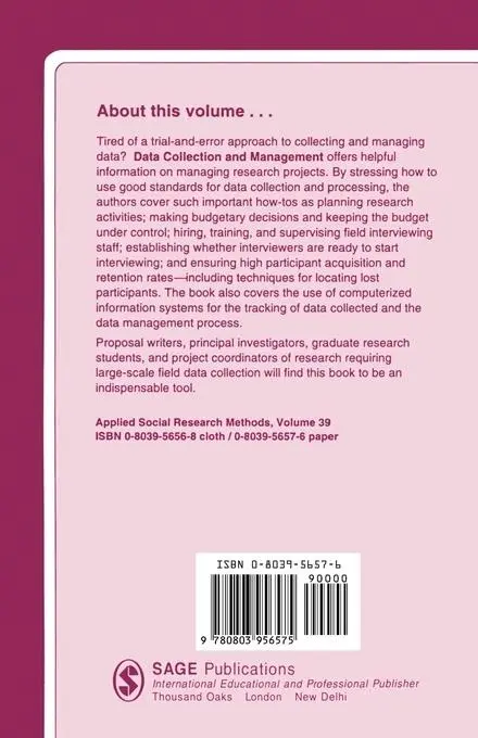 Rückseite: 9780803956575 | Data Collection and Management | A Practical Guide | Taschenbuch