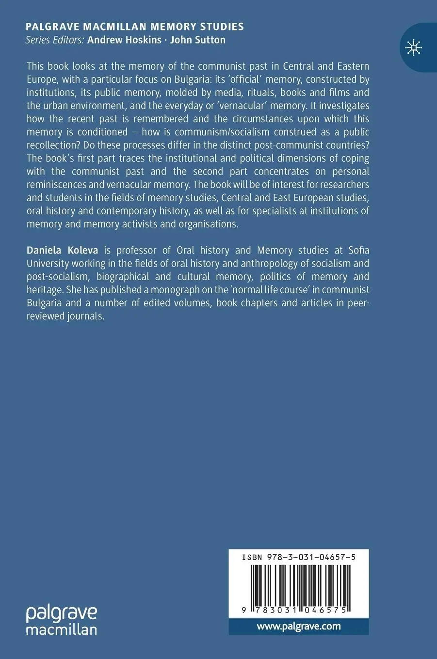 Rückseite: 9783031046575 | Memory Archipelago of the Communist Past | Daniela Koleva | Buch | xii