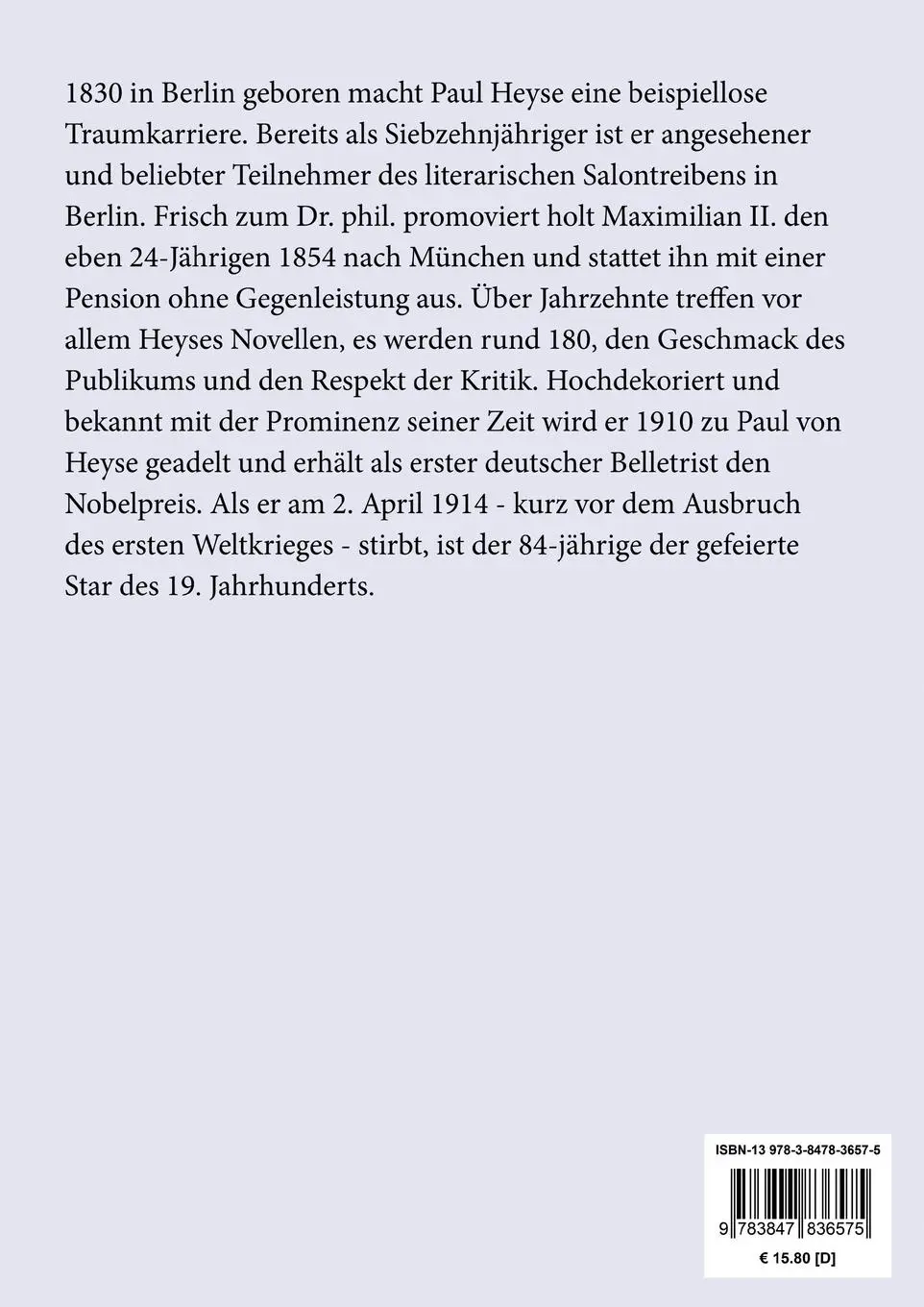 Rückseite: 9783847836575 | Novellen vom Gardasee (Großdruck) | Paul Heyse | Taschenbuch | 320 S.