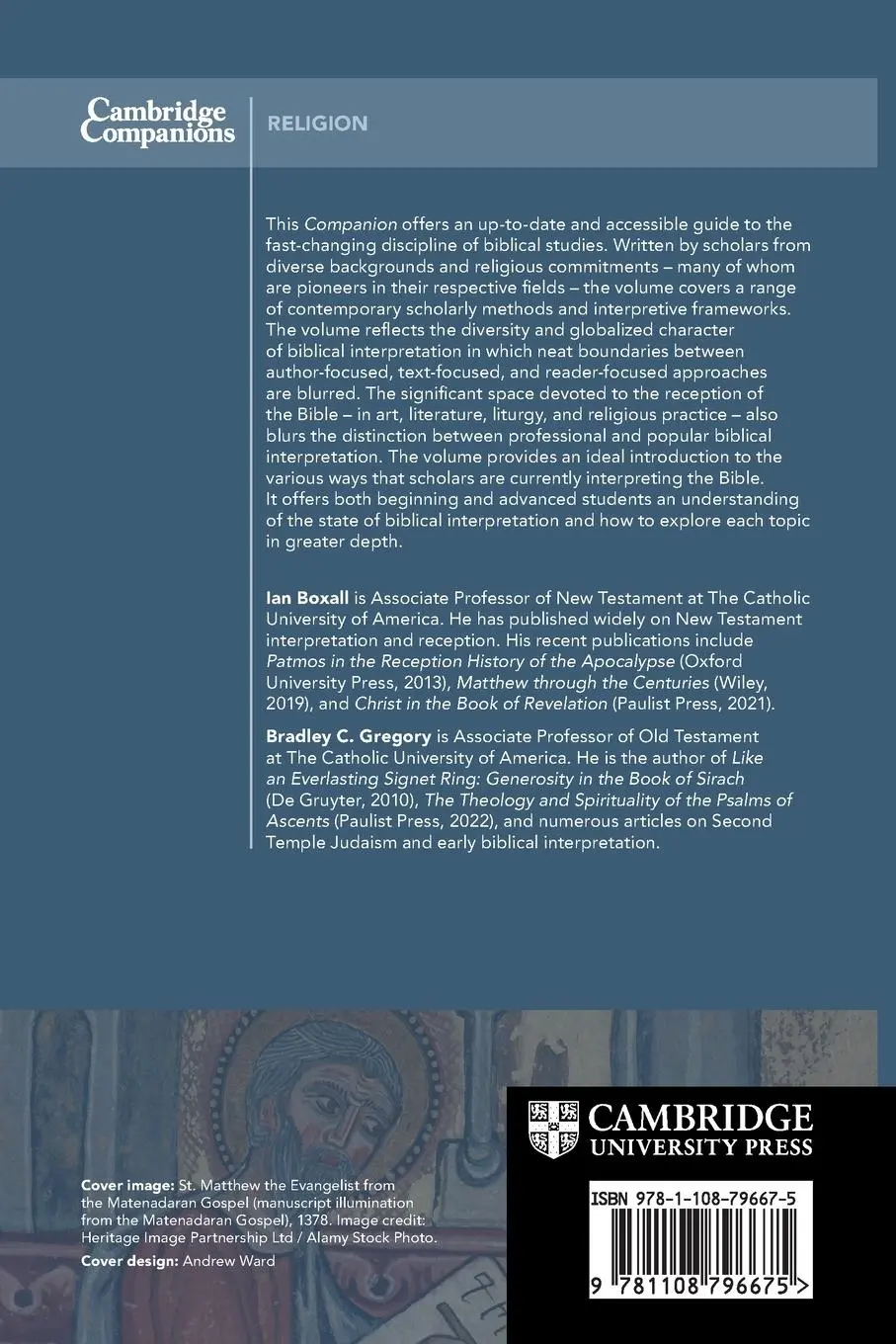 Rückseite: 9781108796675 | The New Cambridge Companion to Biblical Interpretation | Taschenbuch