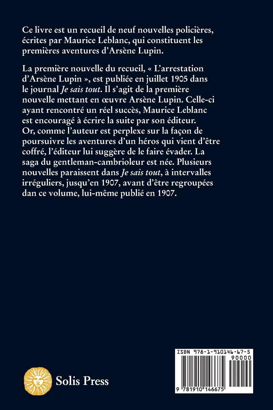 Rückseite: 9781910146675 | Arsène Lupin | Gentleman-Cambrioleur | Maurice Leblanc | Taschenbuch