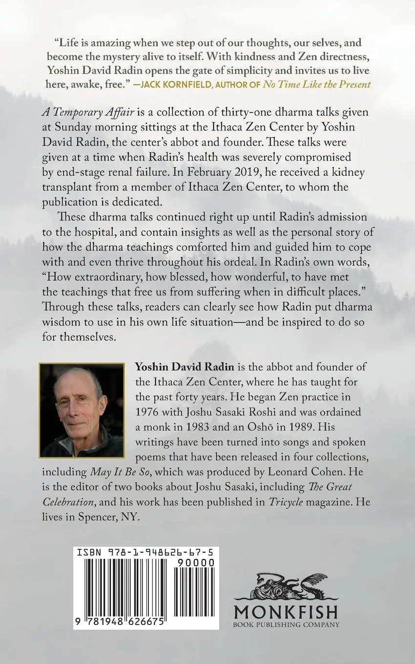 Rückseite: 9781948626675 | A Temporary Affair | Talks on Awakening and Zen | David Radin | Buch