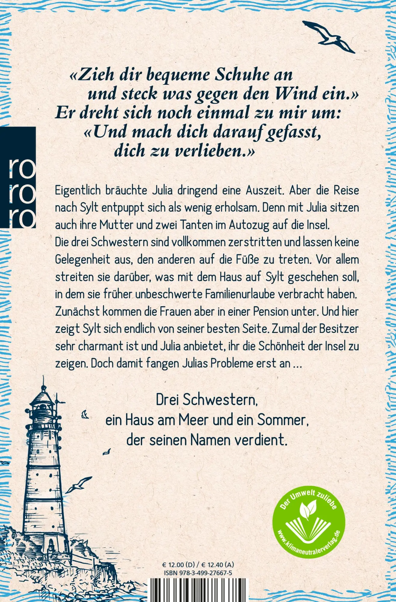 Rückseite: 9783499276675 | Ein Sommer auf Sylt | Lena Wolf | Taschenbuch | 384 S. | Deutsch