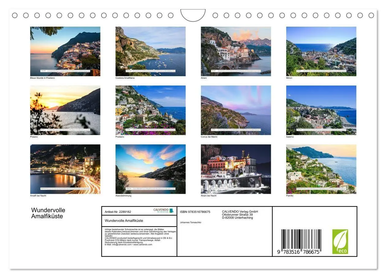 Bild: 9783516786675 | Wundervolle Amalfiküste (Wandkalender 2027 DIN A4 quer), CALVENDO...