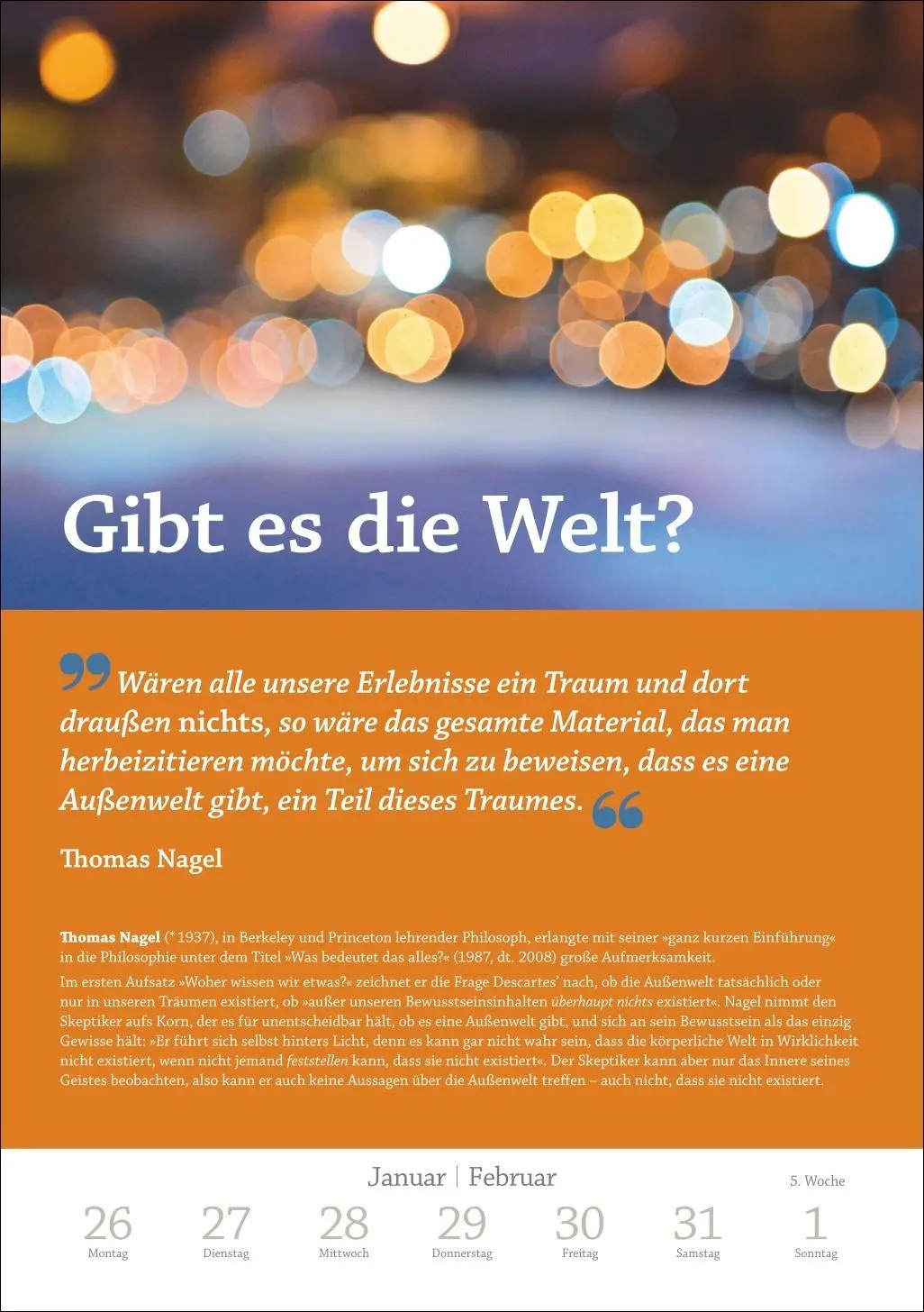 Bild: 9783840036675 | DIE ZEIT Philosophie Wochen-Kulturkalender 2026 - 53 Denkanstöße...