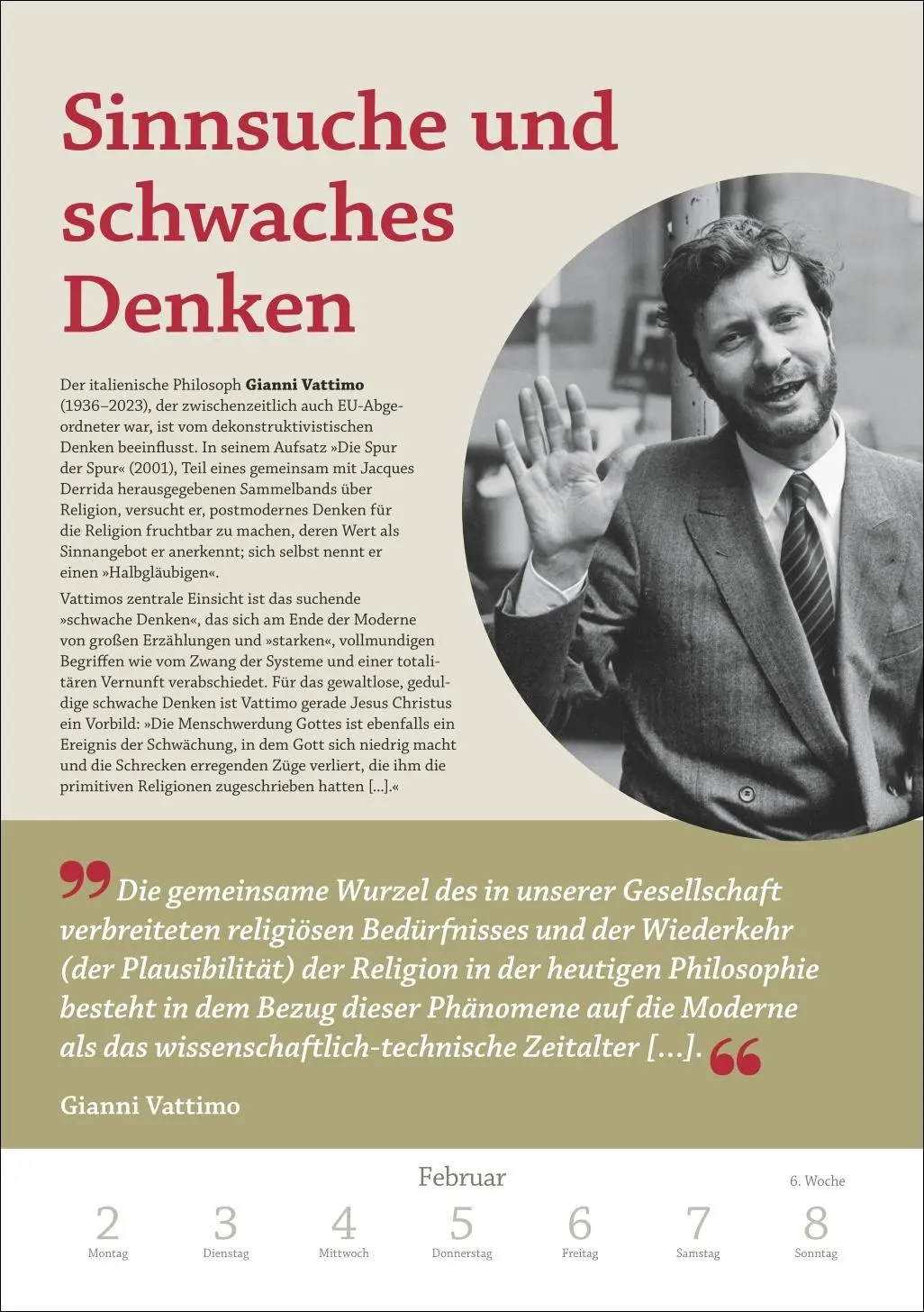 Bild: 9783840036675 | DIE ZEIT Philosophie Wochen-Kulturkalender 2026 - 53 Denkanstöße...