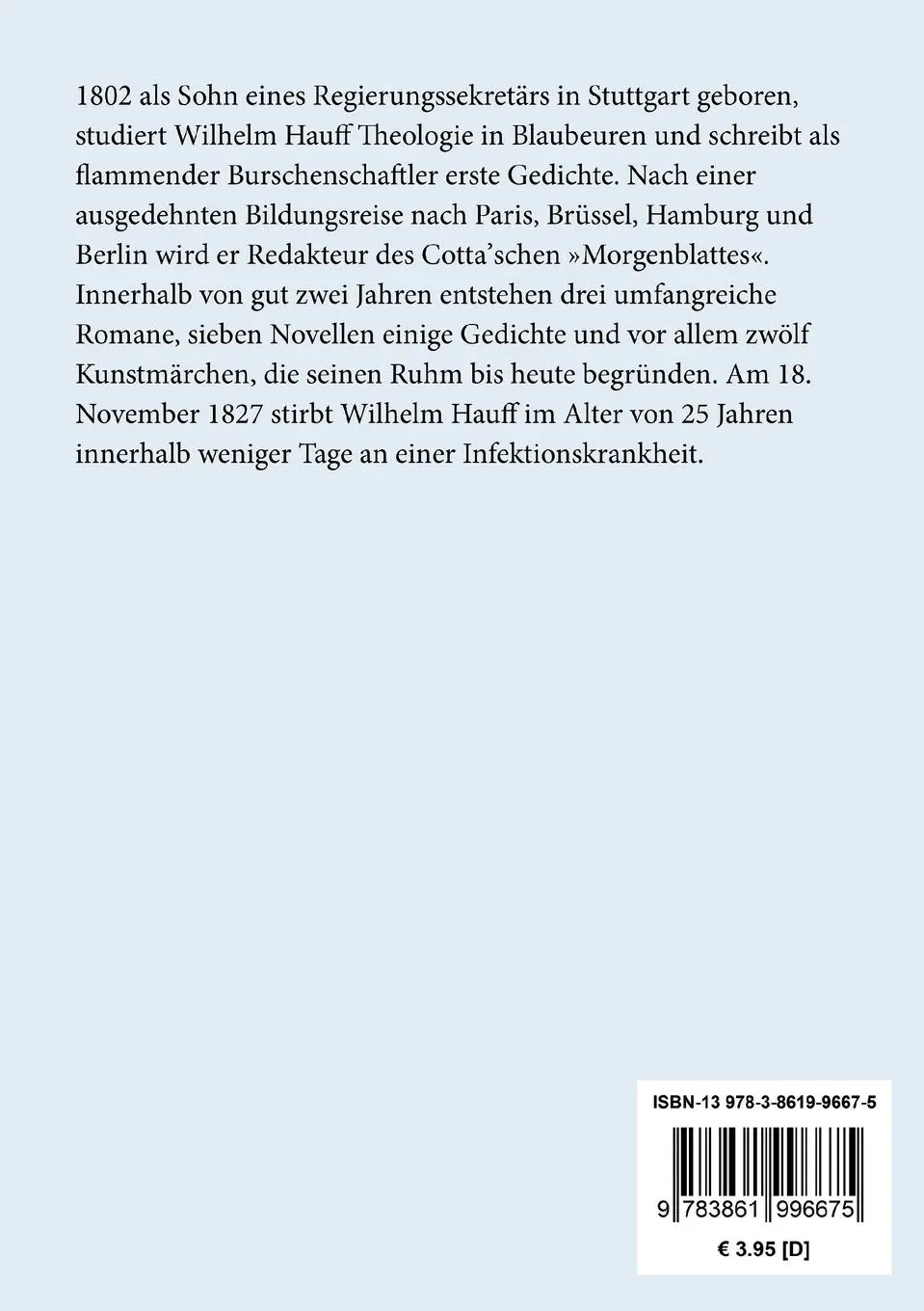 Rückseite: 9783861996675 | Das kalte Herz | Ein Märchen | Wilhelm Hauff | Taschenbuch | 48 S.