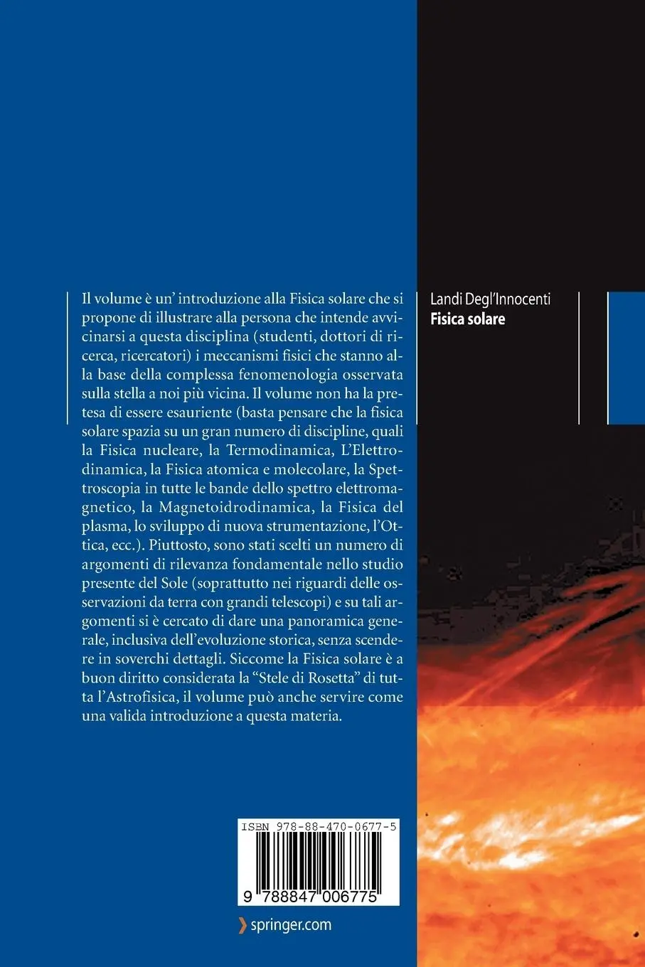 Rückseite: 9788847006775 | Fisica Solare | Egidio Landi Degl'Innocenti | Taschenbuch | UNITEXT