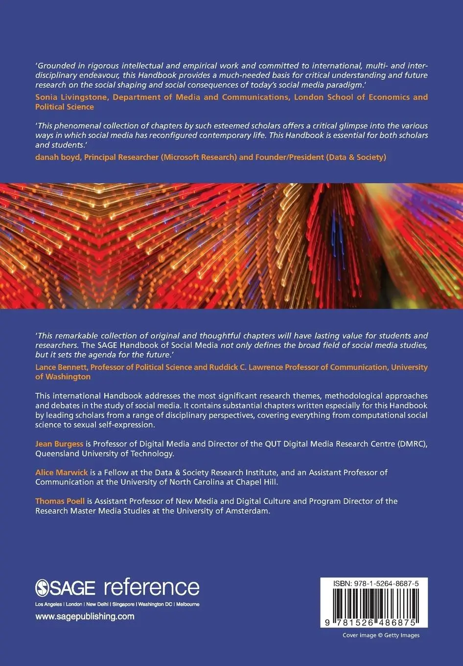 Rückseite: 9781526486875 | The SAGE Handbook of Social Media | Jean Burgess (u. a.) | Taschenbuch