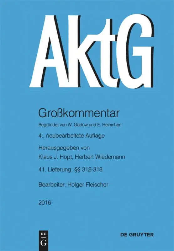 Cover: 9783110526875 | §§ 312-318 | Holger Fleischer | Taschenbuch | 188 S. | Deutsch | 2016