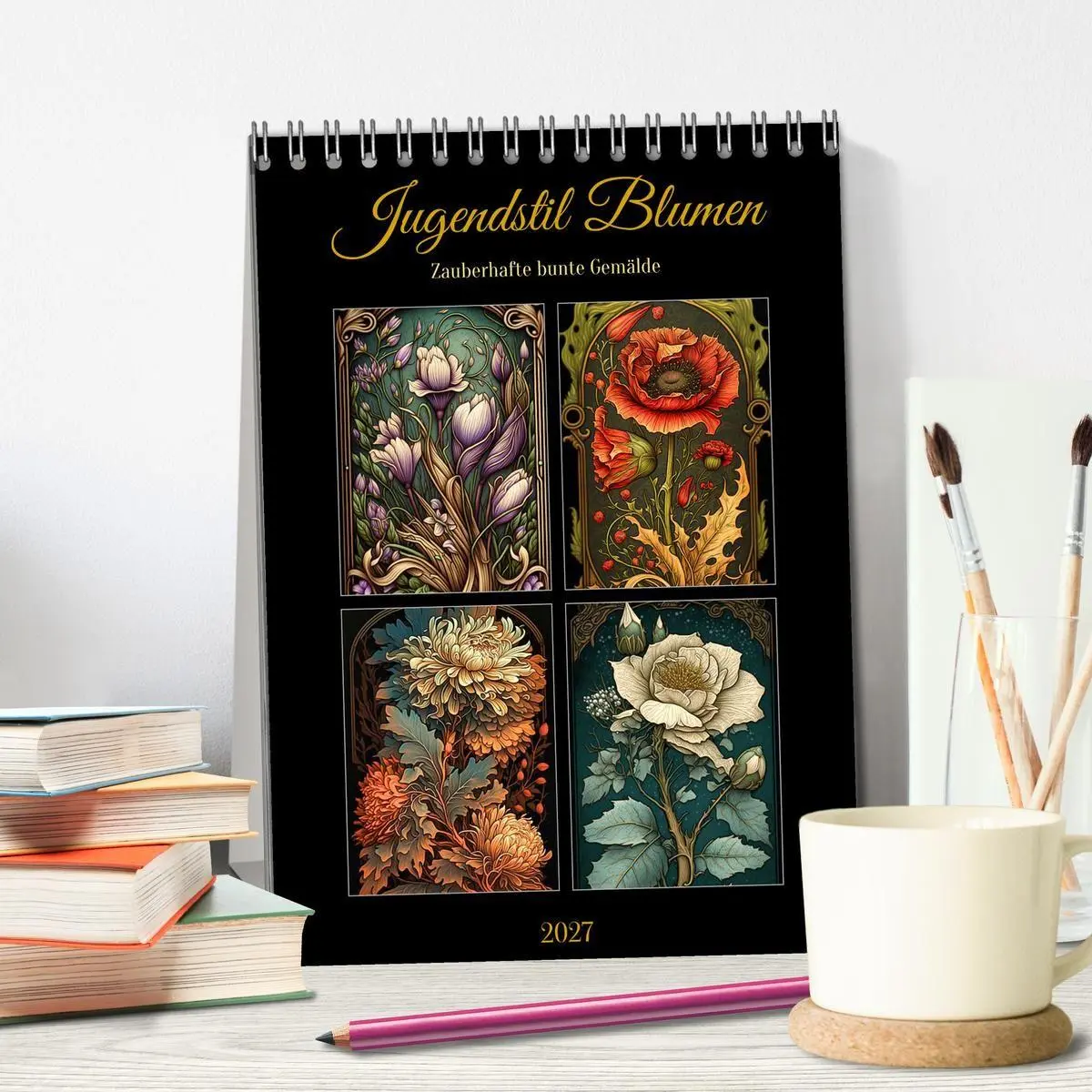 Bild: 9783569306875 | Jugendstil Blumen (Tischkalender 2027 DIN A5 hoch), CALVENDO...