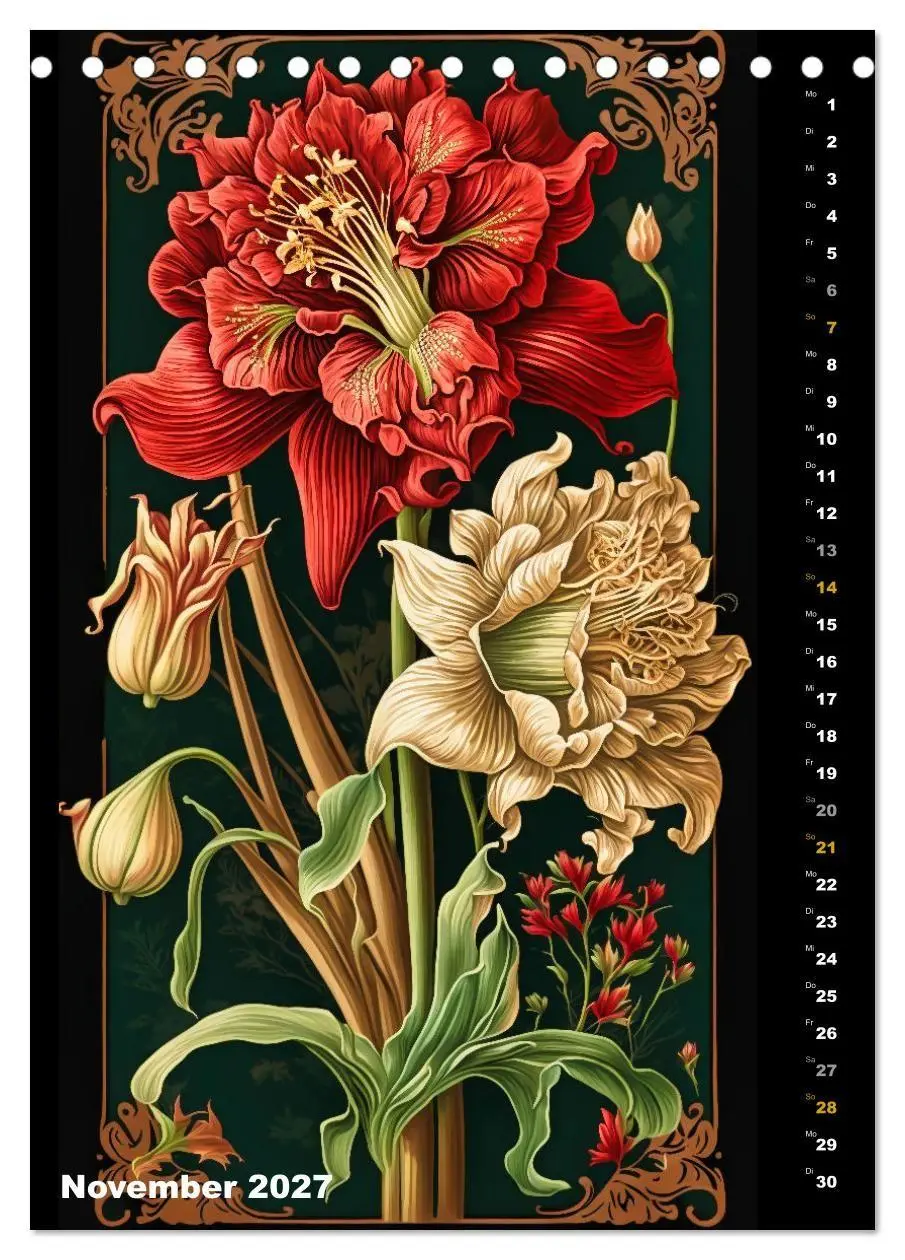 Bild: 9783569306875 | Jugendstil Blumen (Tischkalender 2027 DIN A5 hoch), CALVENDO...