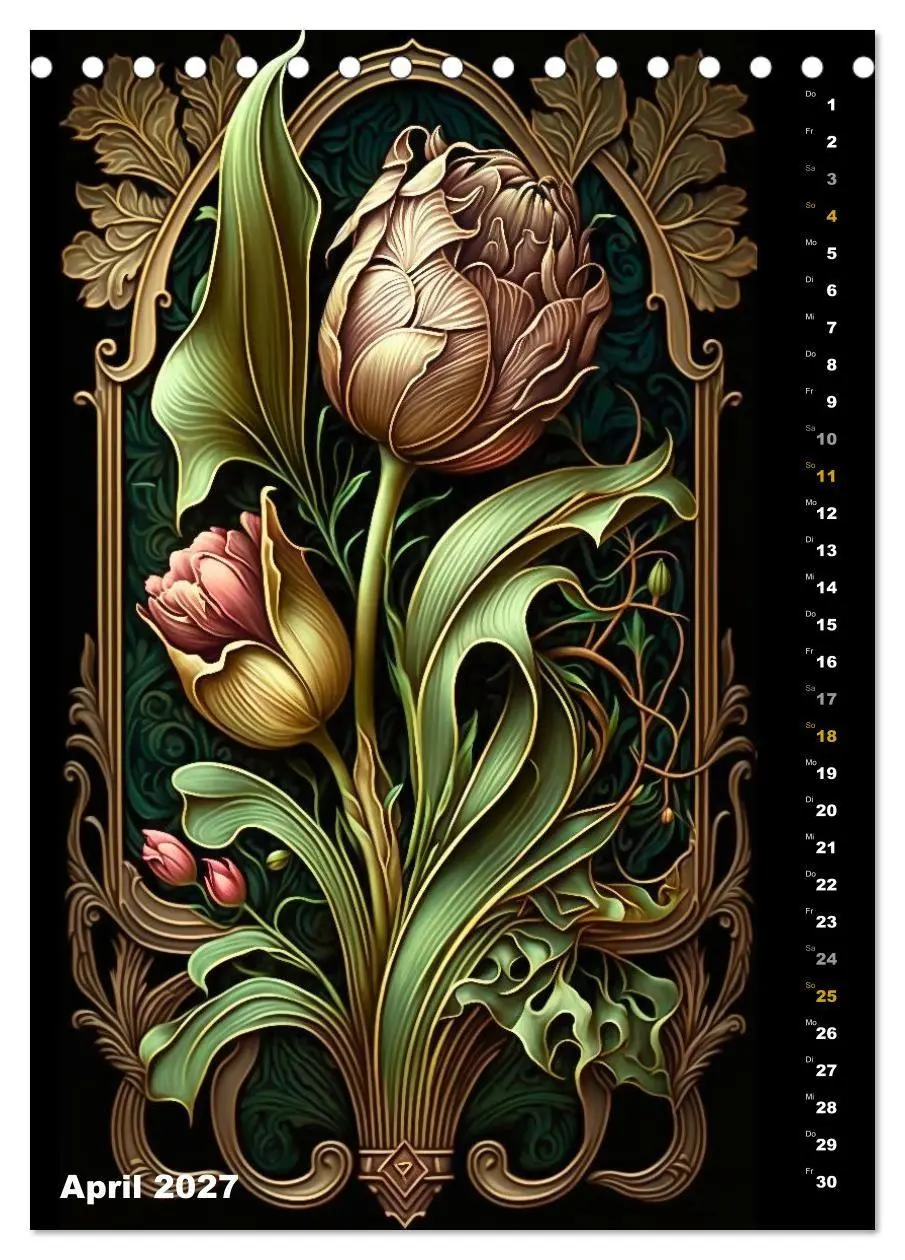 Bild: 9783569306875 | Jugendstil Blumen (Tischkalender 2027 DIN A5 hoch), CALVENDO...