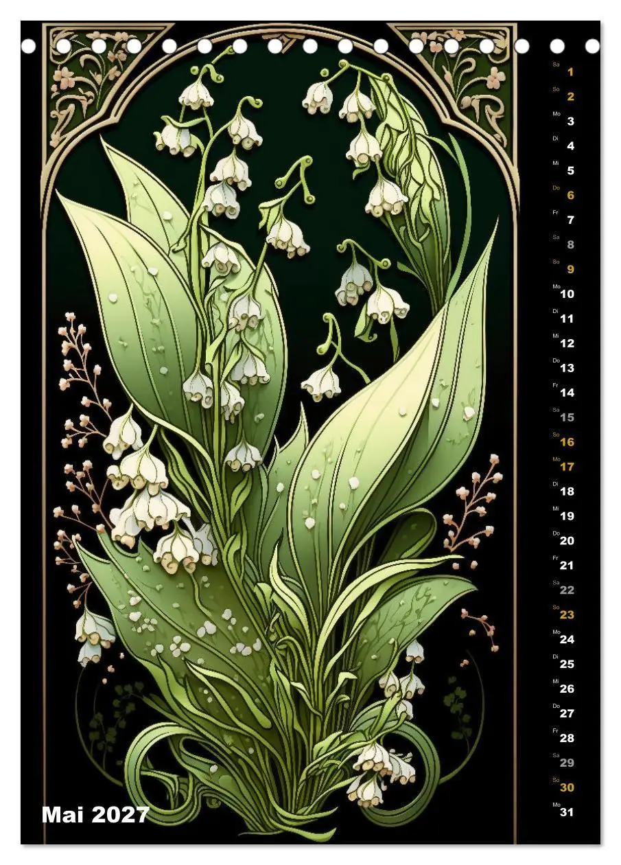 Bild: 9783569306875 | Jugendstil Blumen (Tischkalender 2027 DIN A5 hoch), CALVENDO...