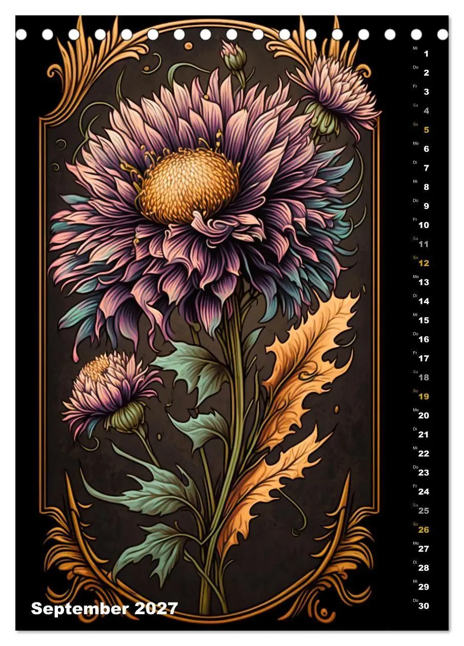 Bild: 9783569306875 | Jugendstil Blumen (Tischkalender 2027 DIN A5 hoch), CALVENDO...