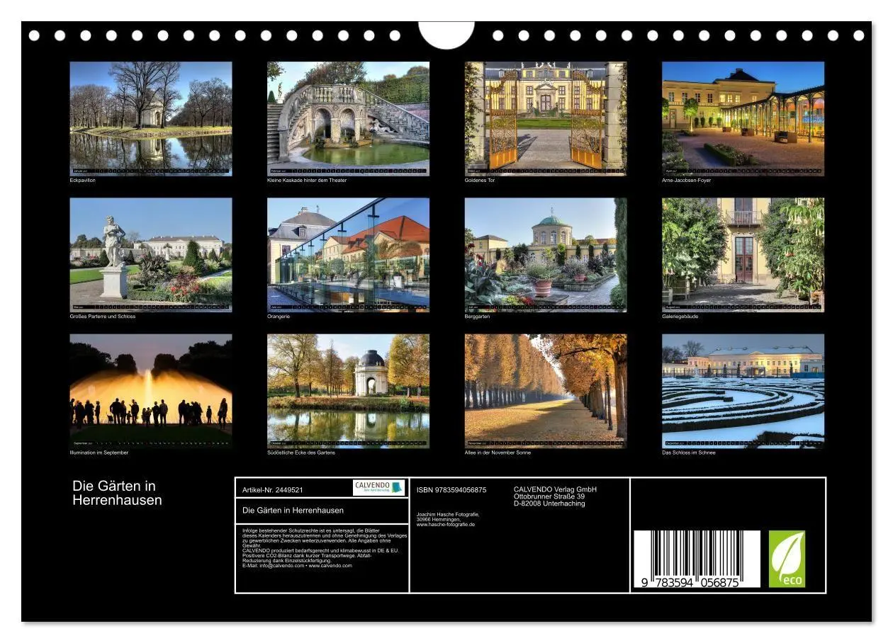 Bild: 9783594056875 | Die Gärten in Herrenhausen (Wandkalender 2027 DIN A4 quer),...
