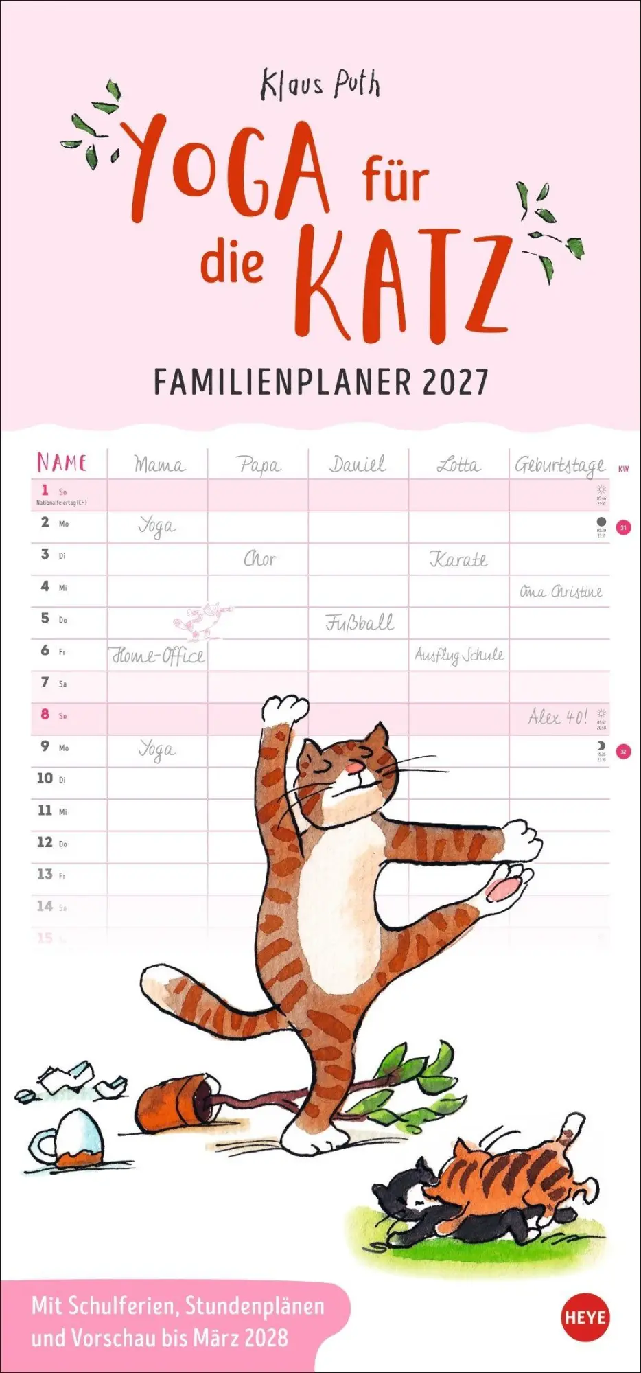 Cover: 9783756416875 | Puth Yoga für die Katz Familienplaner 2027 | Klaus Puth | Kalender