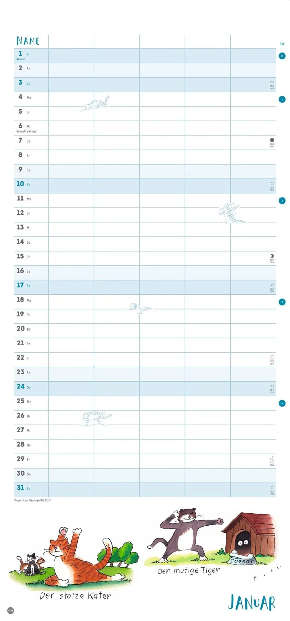 Bild: 9783756416875 | Puth Yoga für die Katz Familienplaner 2027 | Klaus Puth | Kalender