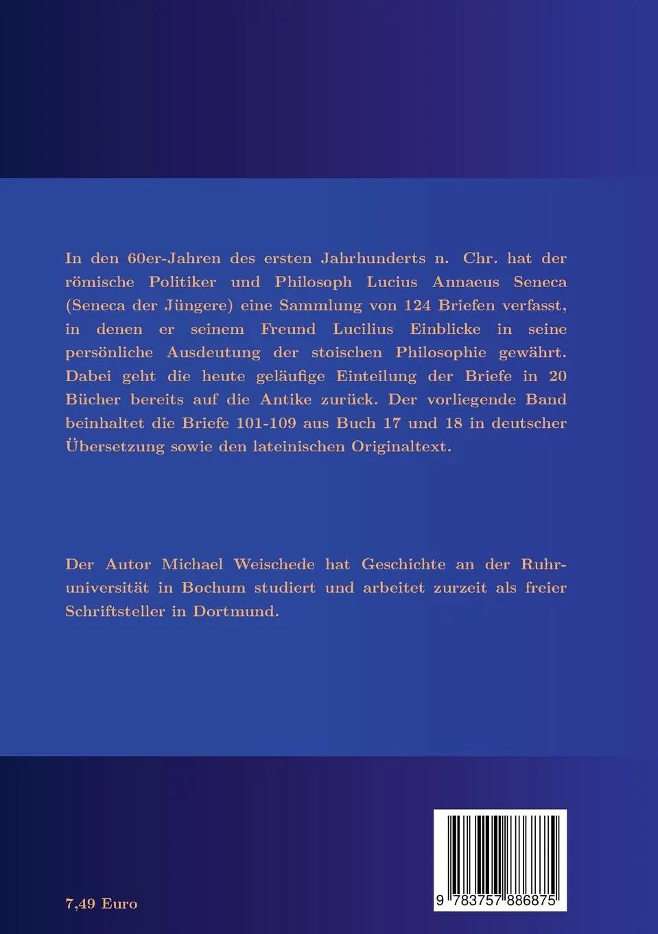Rückseite: 9783757886875 | Seneca - Epistulae morales ad Lucilium - Liber XVII et XVIII...