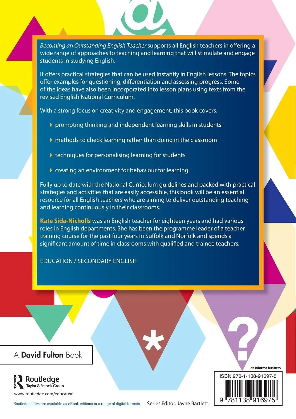 Rückseite: 9781138916975 | Becoming an Outstanding English Teacher | Kate Sida-Nicholls | Buch