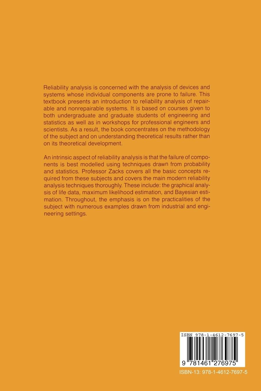 Rückseite: 9781461276975 | Introduction to Reliability Analysis | Shelemyahu Zacks | Taschenbuch