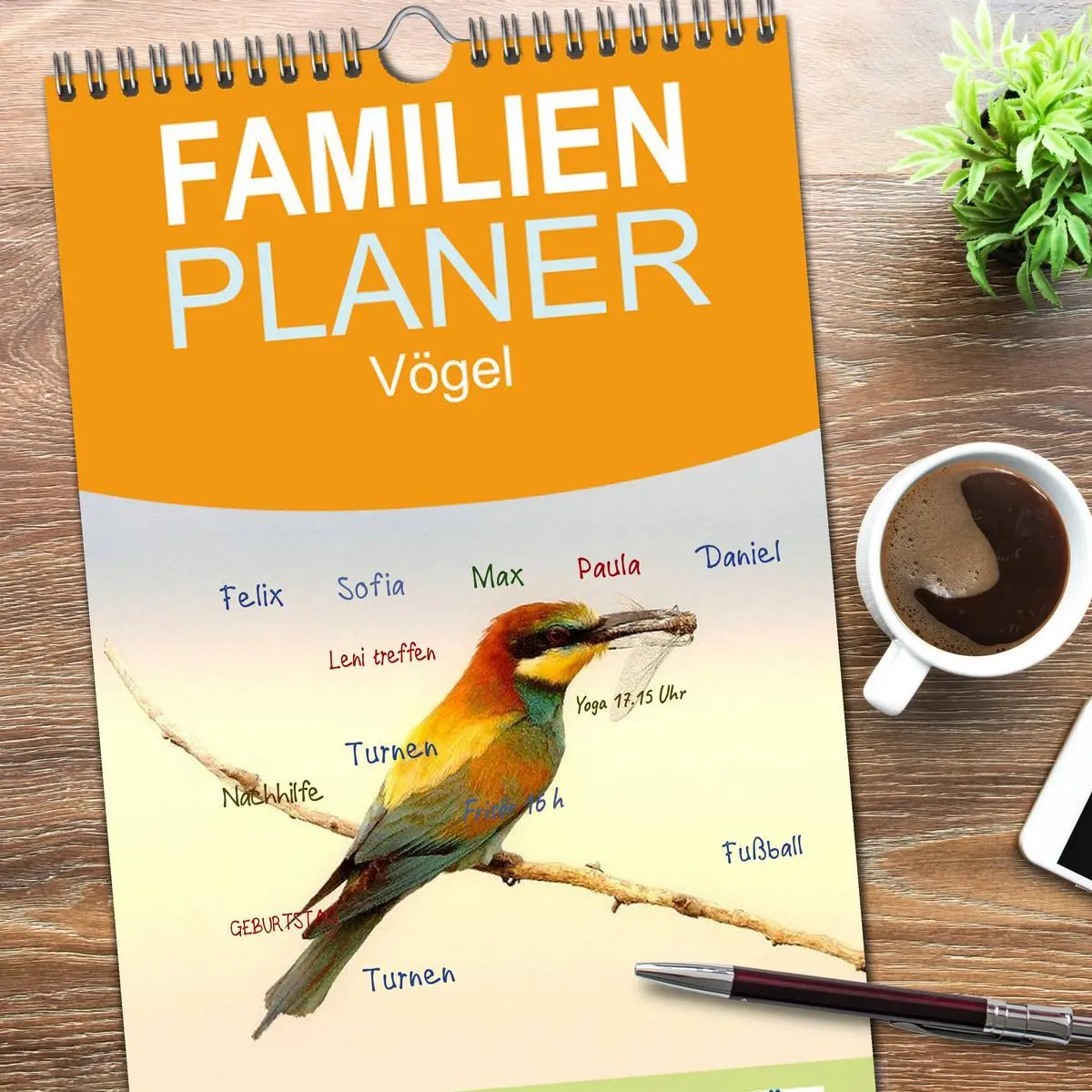 Bild: 9783516516975 | Familienplaner 2026 - Vögel mit 5 Spalten (Wandkalender, 21 x 45...