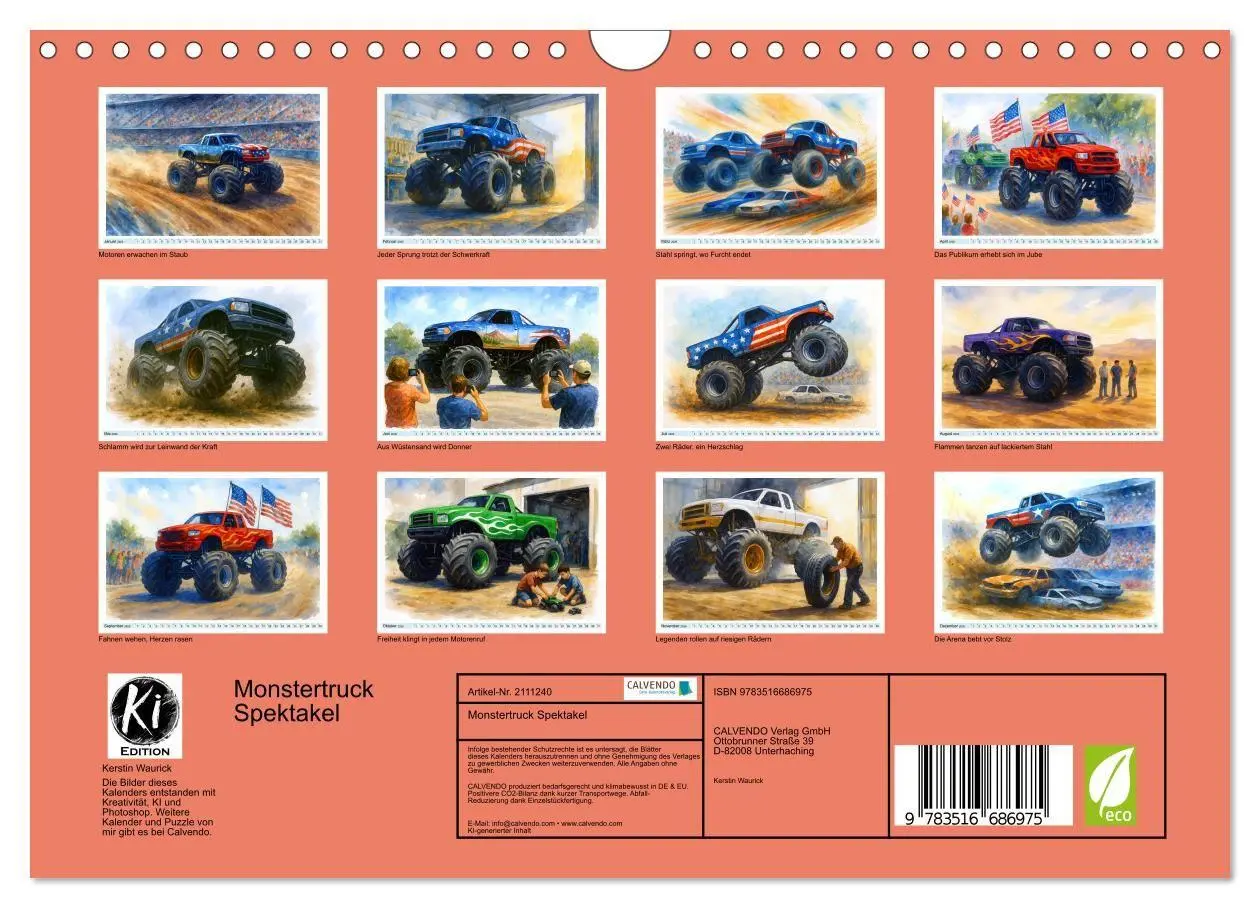 Bild: 9783516686975 | Monstertruck Spektakel (Wandkalender 2026 DIN A4 quer), CALVENDO...