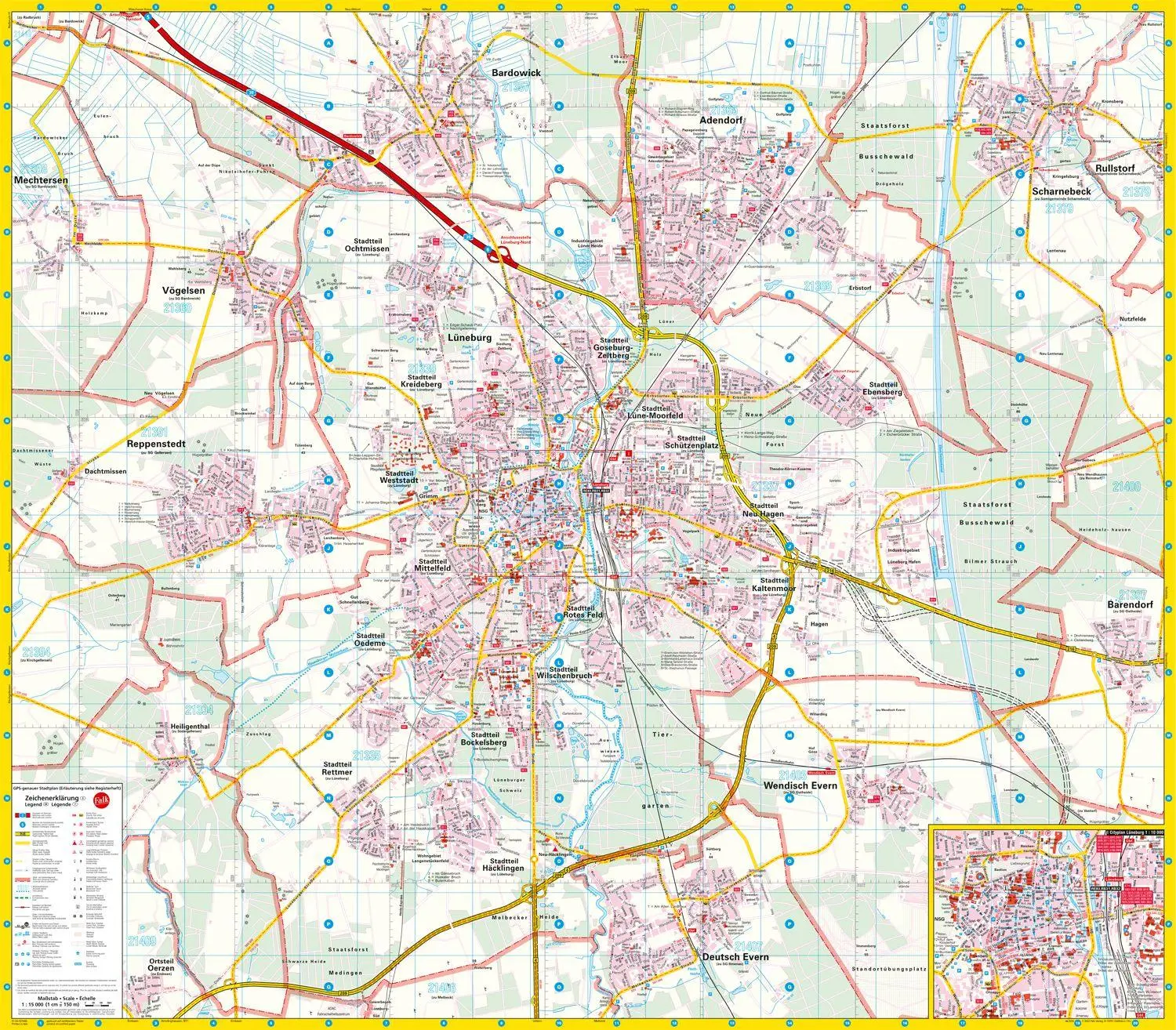 Bild: 9783827926975 | Falk Stadtplan Extra Lüneburg 1:15.000 | (Land-)Karte | 2 S. | Deutsch