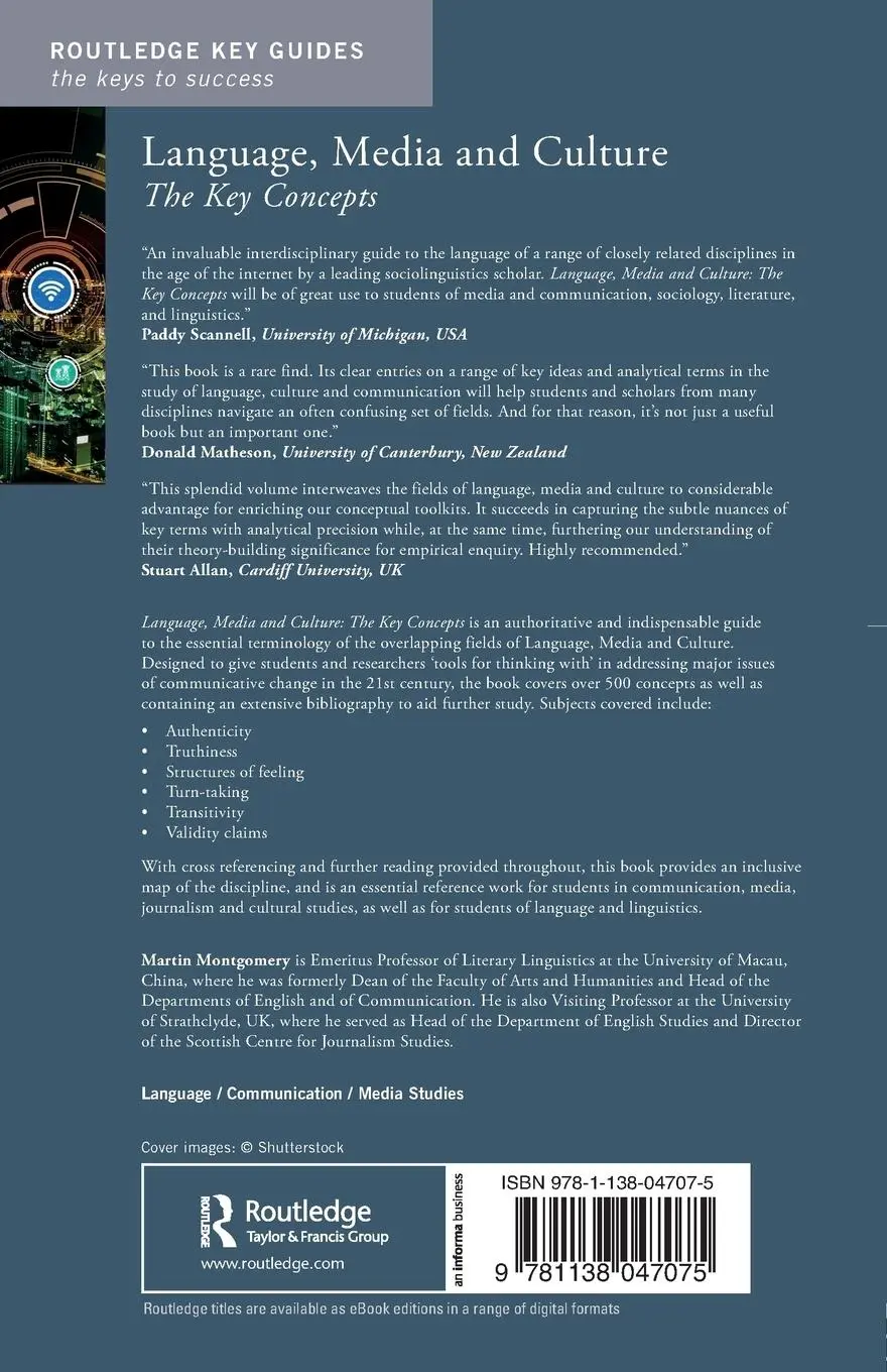 Rückseite: 9781138047075 | Language, Media and Culture | The Key Concepts | Martin Montgomery