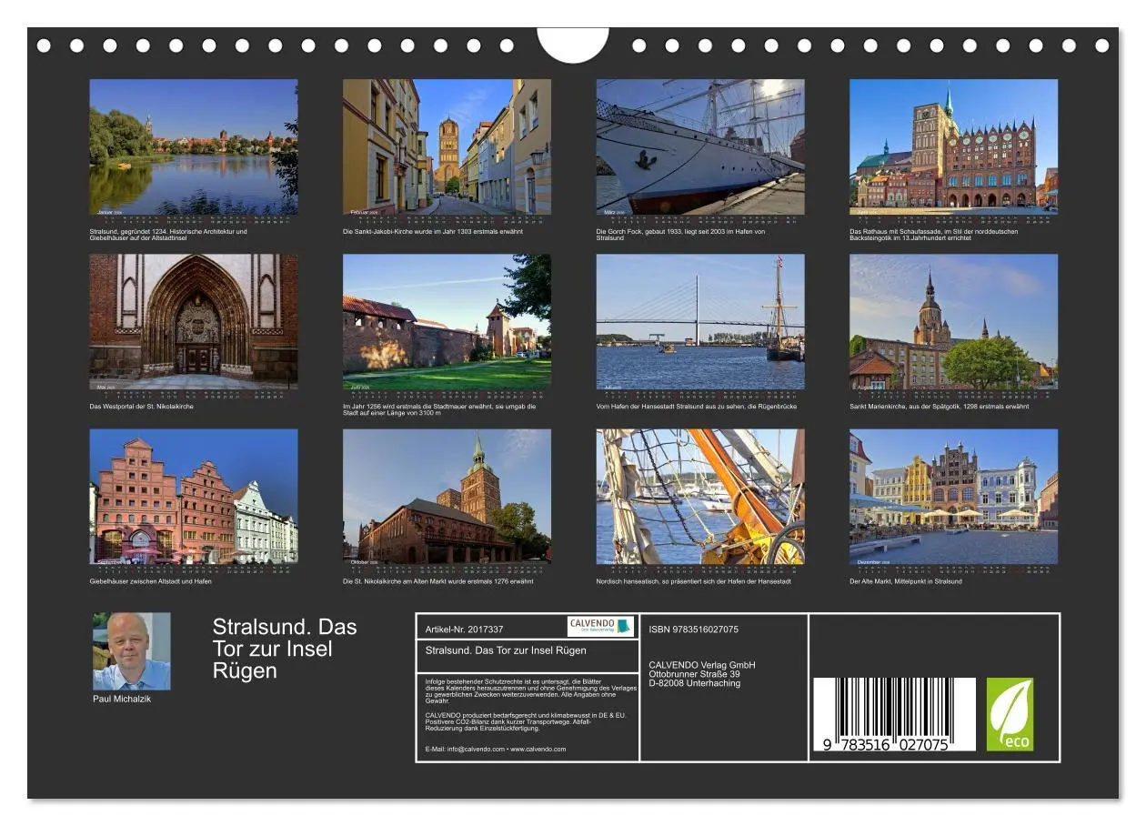 Bild: 9783516027075 | Stralsund. Das Tor zur Insel Rügen (Wandkalender 2026 DIN A4 quer),...
