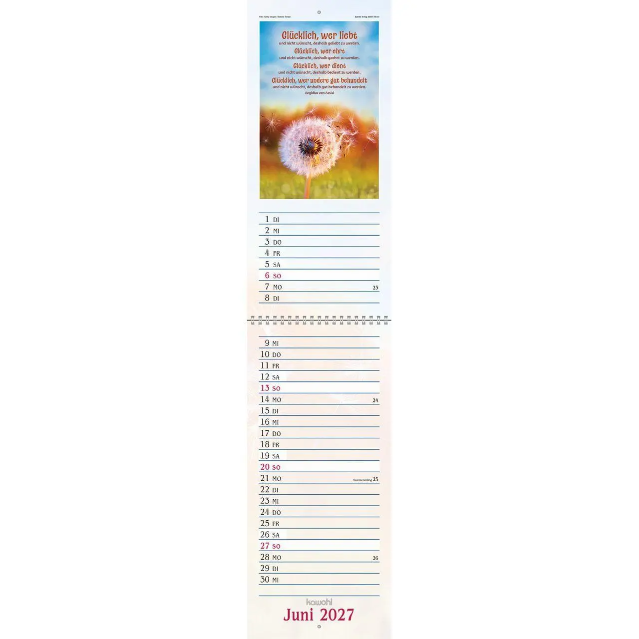 Bild: 9783754867075 | Das will ich mir schreiben in Herz und Sinn 2027 | Kalender | 14 S.