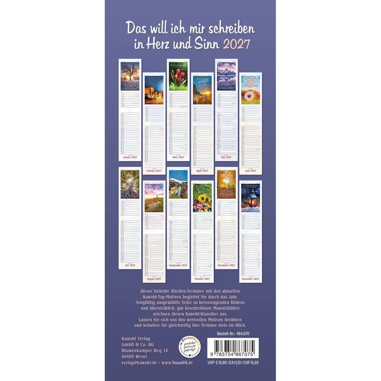 Bild: 9783754867075 | Das will ich mir schreiben in Herz und Sinn 2027 | Kalender | 14 S.
