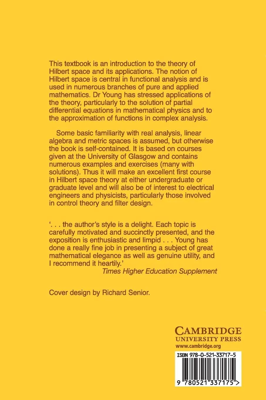 Rückseite: 9780521337175 | An Introduction to Hilbert Space | N. Young | Taschenbuch | Paperback