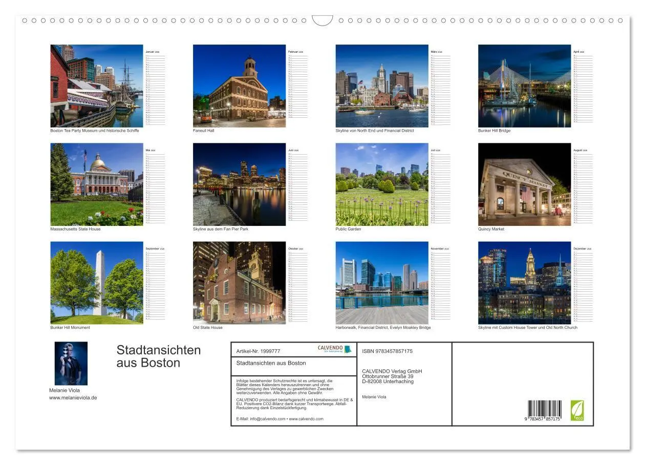 Bild: 9783457857175 | Stadtansichten aus Boston (Wandkalender 2026 DIN A2 quer), CALVENDO...