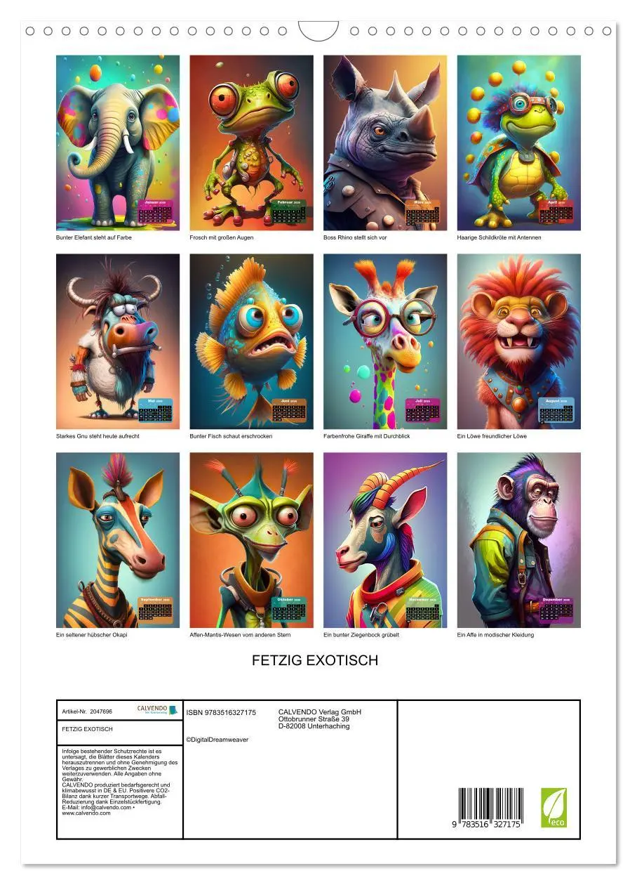 Bild: 9783516327175 | FETZIG EXOTISCH (Wandkalender 2026 DIN A3 hoch), CALVENDO...