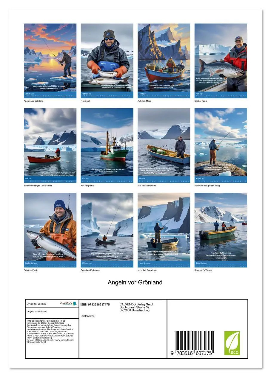 Bild: 9783516637175 | Angeln vor Grönland (Wandkalender 2026 DIN A4 hoch), CALVENDO...
