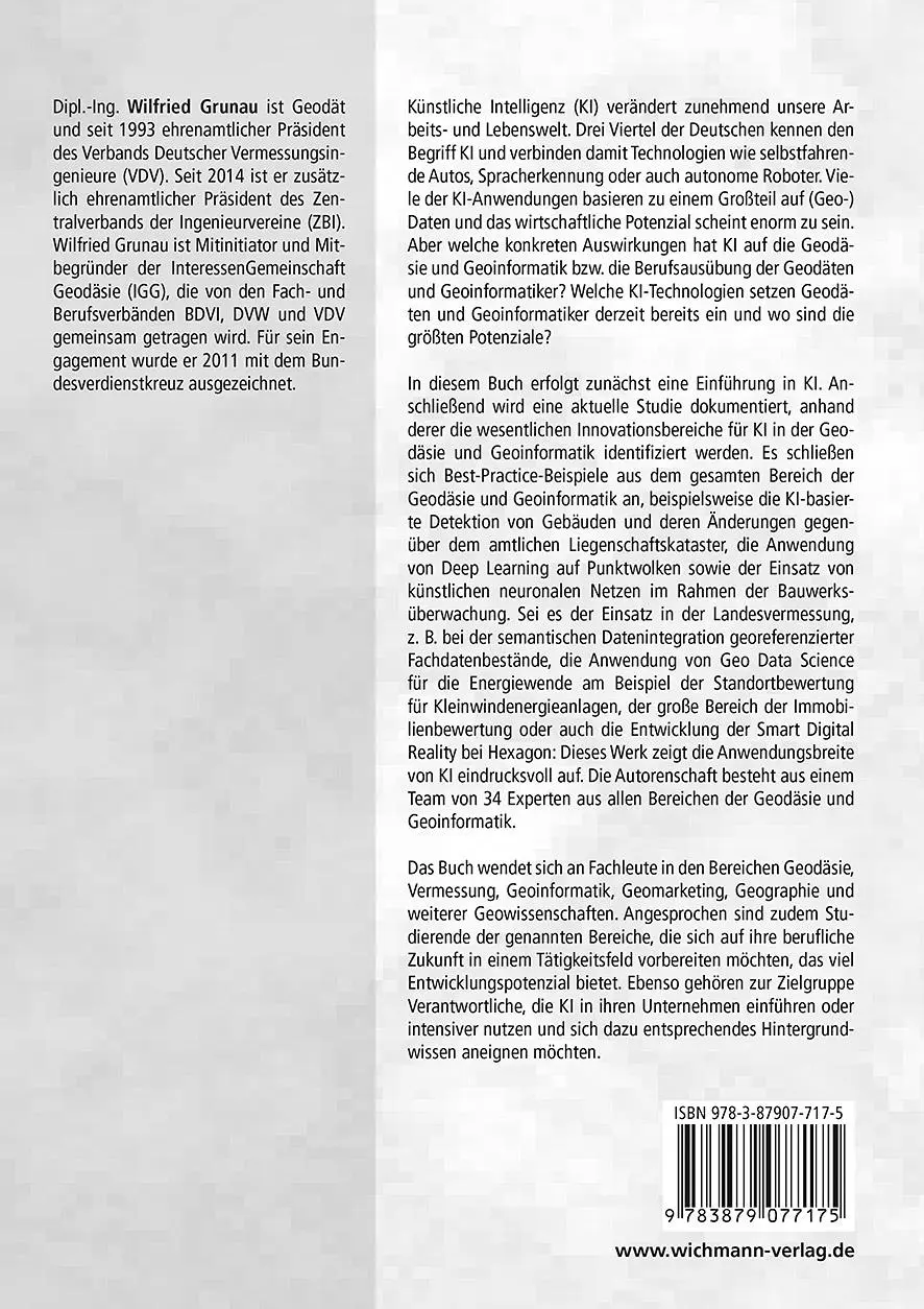 Rückseite: 9783879077175 | Künstliche Intelligenz in Geodäsie und Geoinformatik | Wilfried Grunau