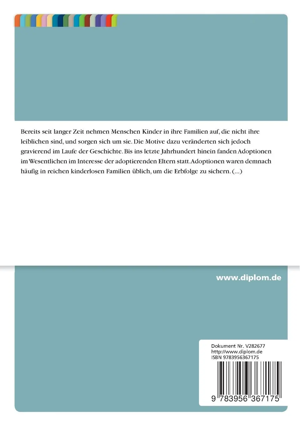 Rückseite: 9783956367175 | Hebammenbetreuung in Adoptivfamilien bezogen auf die Mutter-Kind...