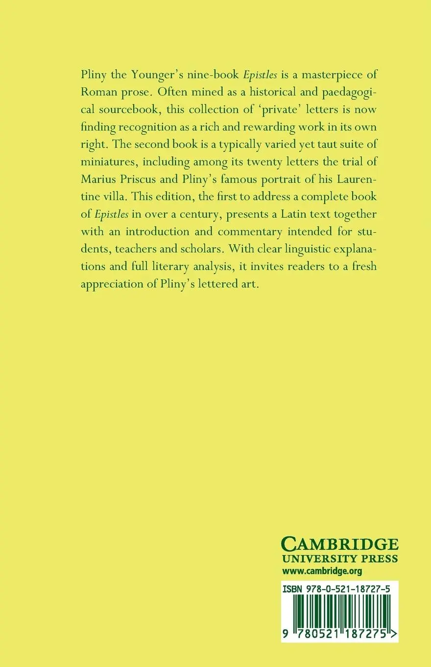 Rückseite: 9780521187275 | Pliny the Younger | 'Epistles' Book II | Pliny The Younger | Buch