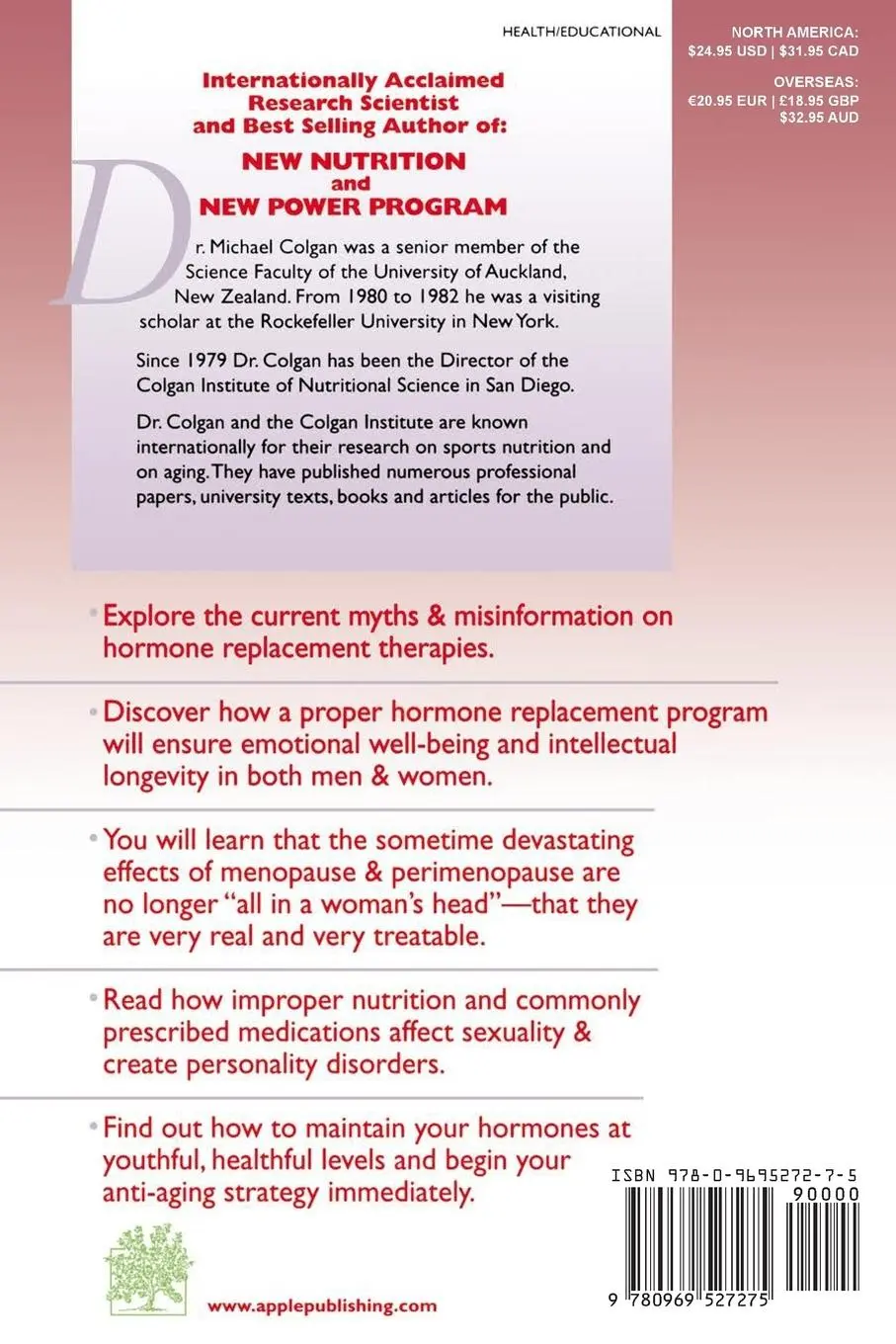 Rückseite: 9780969527275 | Hormonal Health | Michael Colgan | Taschenbuch | Englisch | 2018
