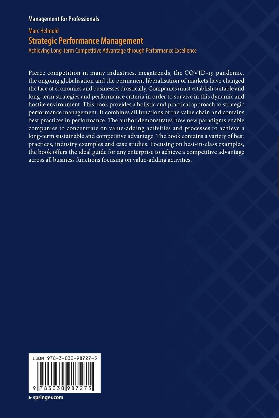 Rückseite: 9783030987275 | Strategic Performance Management | Marc Helmold | Taschenbuch | xvi