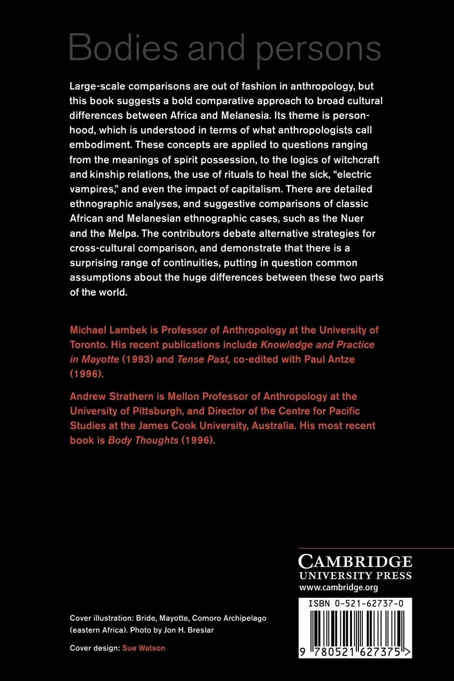 Rückseite: 9780521627375 | Bodies and Persons | Michael Lambek (u. a.) | Taschenbuch | Englisch