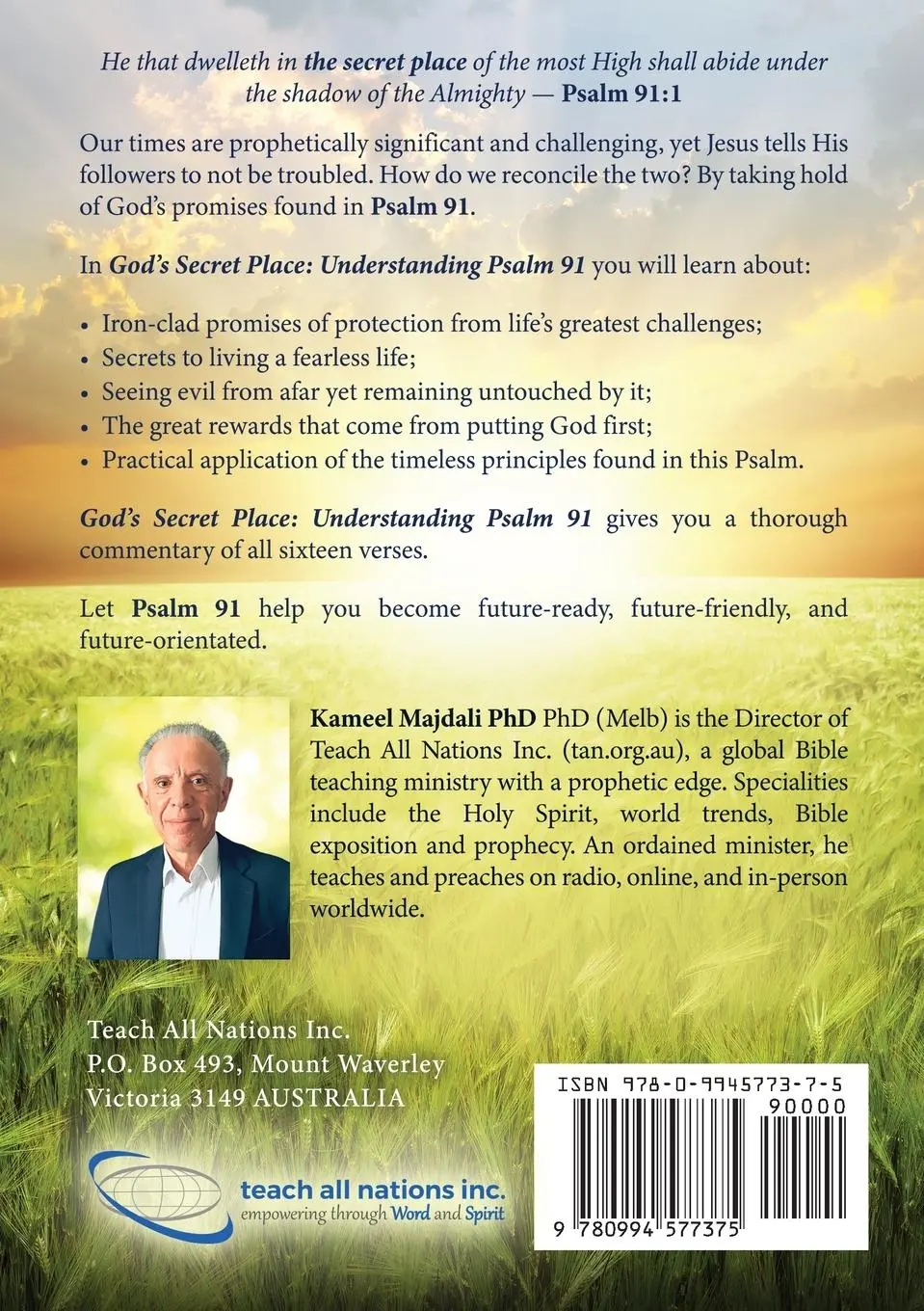Rückseite: 9780994577375 | God's Secret Place | From Overwhelmed to Unshakeable | Kameel Majdali
