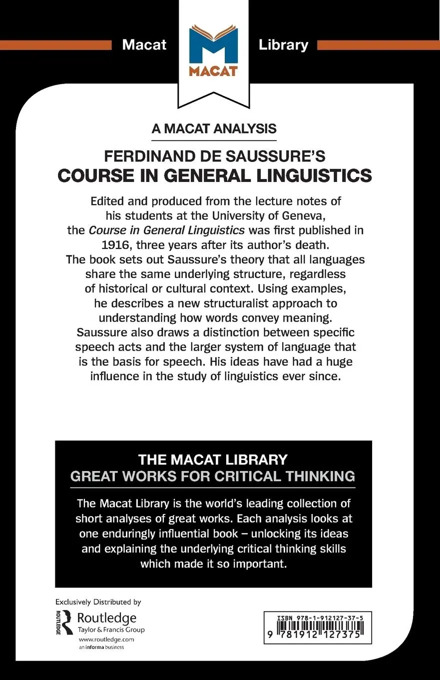 Rückseite: 9781912127375 | An Analysis of Ferdinand de Saussure's Course in General Linguistics